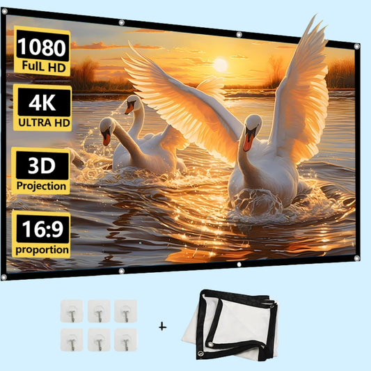 Projection Screen – 72" Foldable Design – Wrinkle-Free Viewing