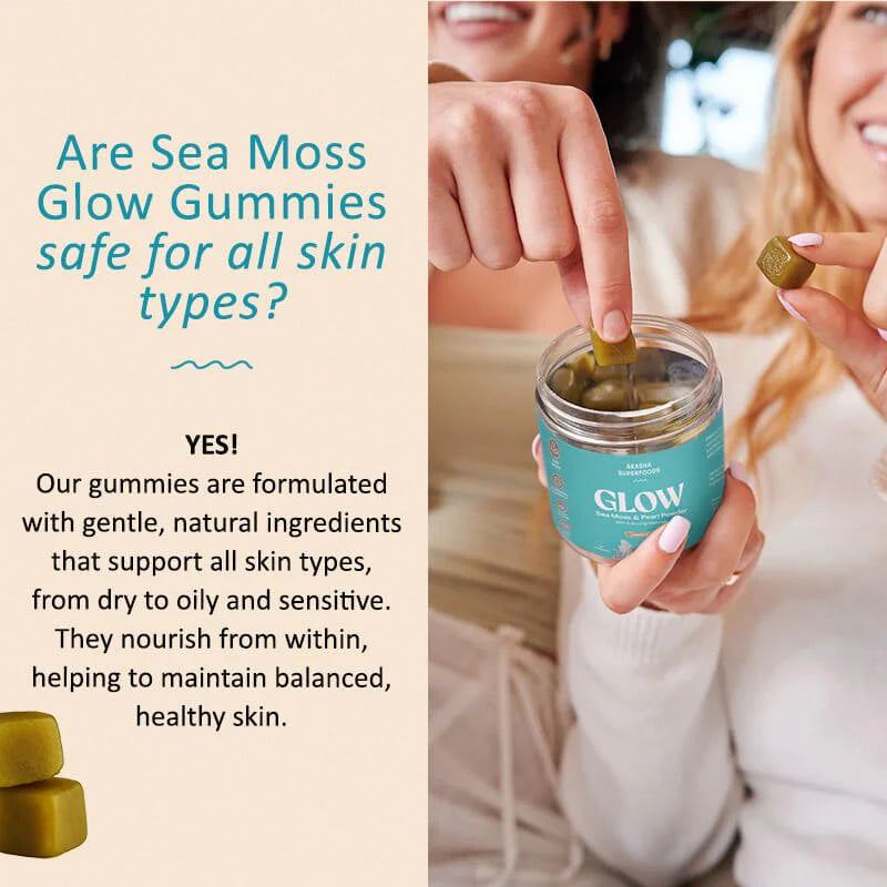 Sea Moss & Pearl Powder Glow Gummies - Supplement for Collagen & Skin