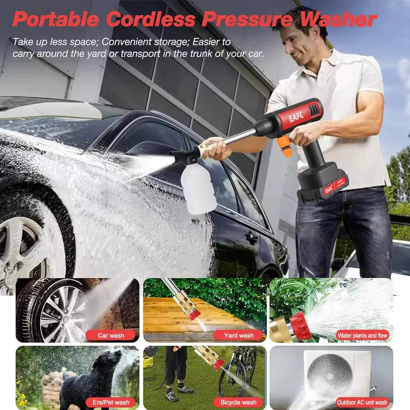 Nettoyeur haute pression – Sans fil, fonctionne avec seau – 600 PSI, nettoyage partout